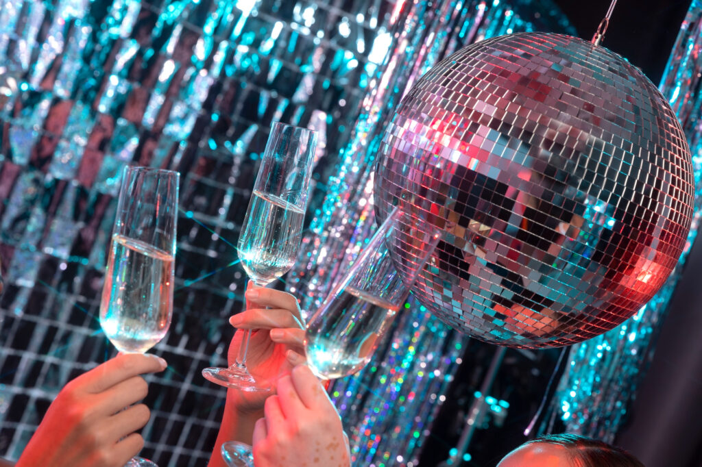 riends holding drinks at party