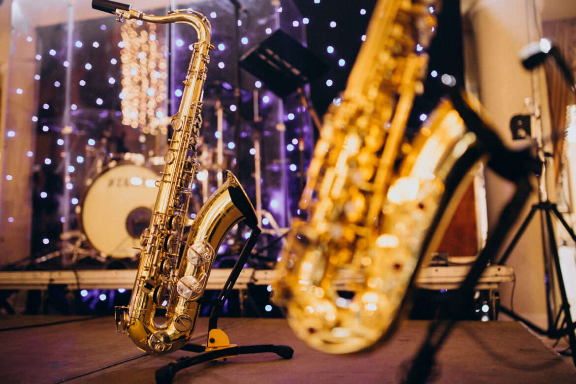 musical instruments isolated on a party evening