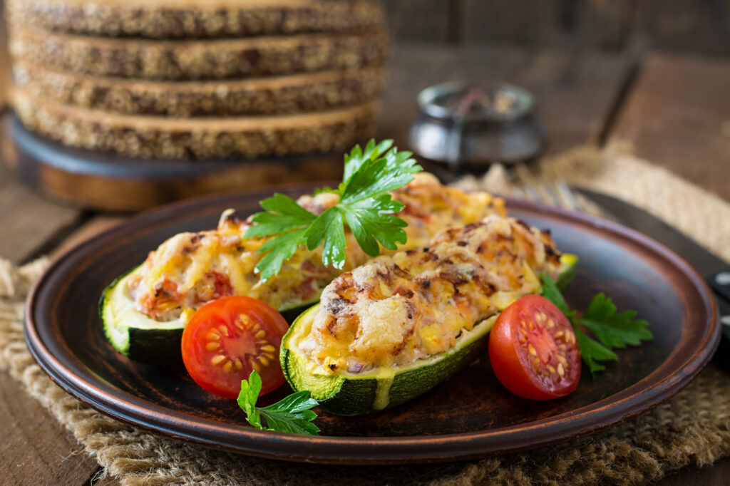 stuffed zucchini with chicken
